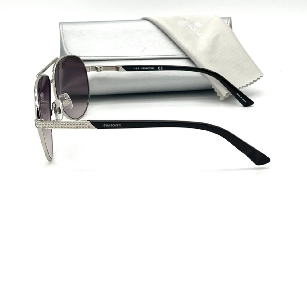 SWAROVSKI ELIS SK0078 16B Silver Black / Gray Gradient 59mm Sunglasses - Picture 4 of 6